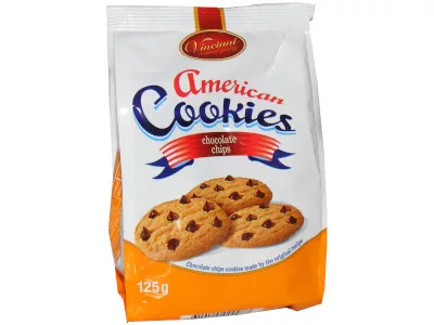 Vincinni American cookies- teasüti csokidarabokkal 125g