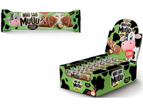 ABK Who Said Muuu wafers 22g Mogyoró és Csokoládé