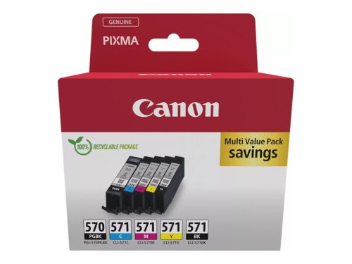 Canon PGI-570 PGBk (1x15 ml) + CLI-571 C/M/Y/Bk (4x7 ml) Tintapatron Multipack