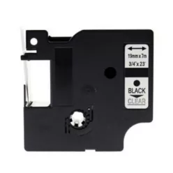   Utángyártott DYMO D1 45800 19mm x 7m átlátszó-fekete S0720820