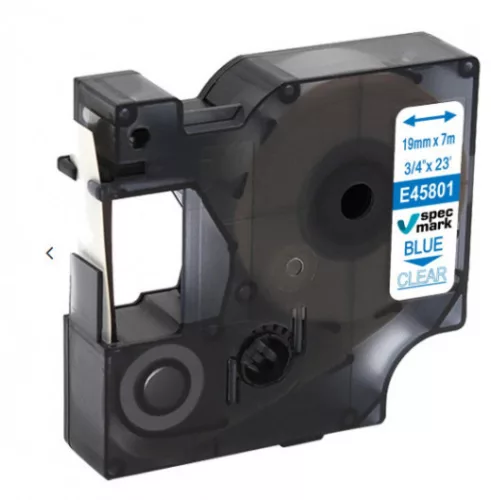 Utángyártott DYMO D1 45801 19mm x 7m átlátszó-kék S0720810