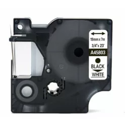   Utángyártott DYMO D1 45803 kazetta 19mm x 7m fehér-fekete #S0720830