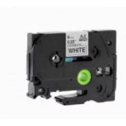   Utángyártott BROTHER TZeFX211 szalagkazetta 6mm x 8m fehér alapon fekete felirat flexi IK