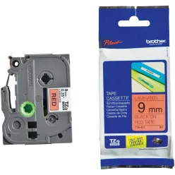   Brother TZE-421 laminált P-touch szalag (9mm) Black on Red - 8m