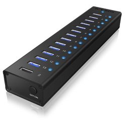   Raidsonic IB-AC6113 13port USB3.0 hub with USB charge port Black