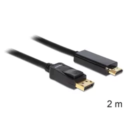   DeLock Cable Displayport 1.1 male > High Speed HDMI-A male passive 2m Black