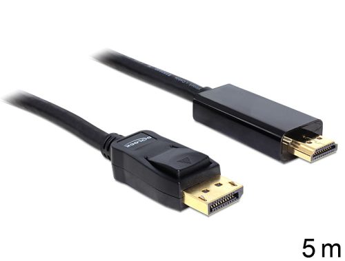 DeLock Cable Displayport 1.5 male > High Speed HDMI-A male passive 5m Black