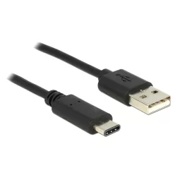   DeLock Cable USB 2.0 Type-A male > USB Type-C 2.0 male 0.5m Black