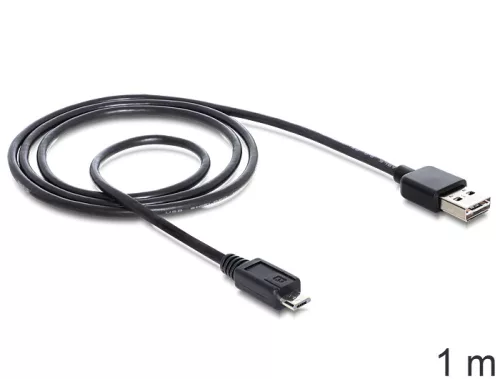 DeLock Cable EASY-USB 2.0 Type-A male > USB 2.0 Type Micro-B male 1m Black