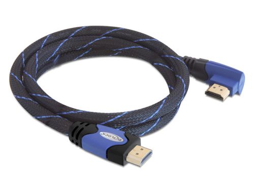 DeLock Cable High Speed HDMI with Ethernet – HDMI A male > HDMI A male angled 4K 1m