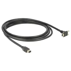   DeLock Cable FireWire 9 pin male 90° angled with screws > 6 pin male 3m