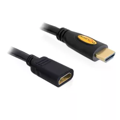   DeLock High Speed HDMI with Ethernet – HDMI A male > HDMI A female Extension Cable 3m Black