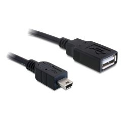 DeLock Cable USB 2.0-A female > mini USB male 0,5m