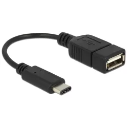   DeLock Adapter cable USB Type-C 2.0 male > USB 2.0 type A female 15cm Black