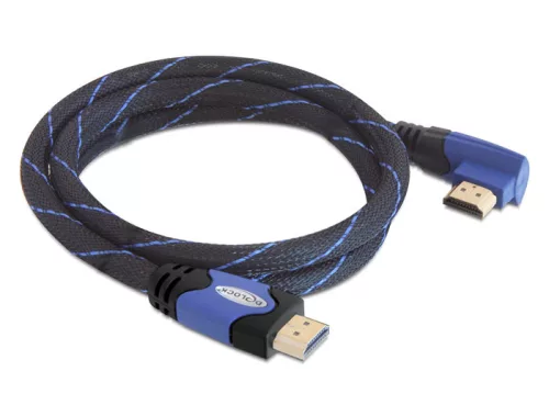 DeLock Cable High Speed HDMI with Ethernet – HDMI A male > HDMI A male angled 4K 5m