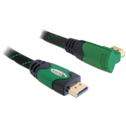  DeLock Cable High Speed HDMI with Ethernet – HDMI A male > HDMI A male angled 4K 1m