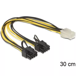   DeLock Cable PCI Express power supply 6 pin female > 2x 8 pin male
