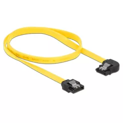   DeLock Cable SATA 6 Gb/s male straight > SATA male left angled 50cm Yellow Metal