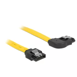   DeLock Cable SATA 6 Gb/s male straight > SATA male right angled 50cm Yellow Metal