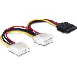   DeLock Cable Power 4 pin male > SATA 15 pin female + Power 4 pin female