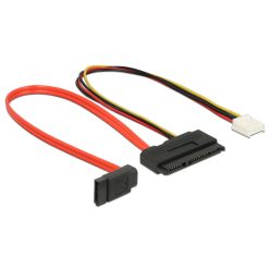   DeLock Cable SATA 6Gb/s 7pin receptacle+Floppy 4pin power receptacle(5V+12 V)>SATA22pin receptacle straight