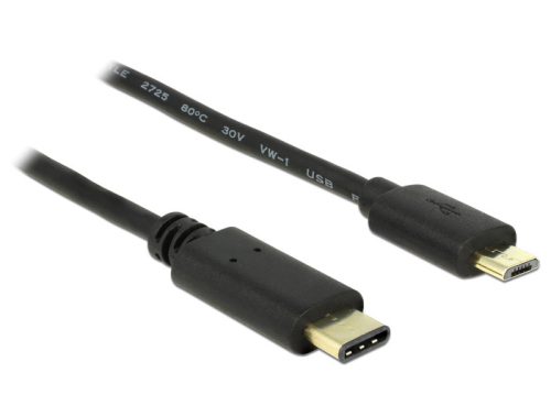 DeLock Cable USB Type-C 2.0 male > USB 2.0 Type Micro-B male 2m Black