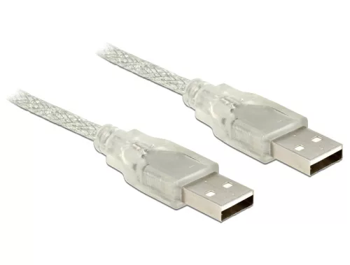 DeLock Cable USB 2.0 Type-A male > USB 2.0 Type-A male 2m Transparent