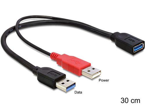 DeLock Cable USB 3.0 type A male + USB type A male > USB 3.0 type A female