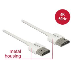   DeLock Cable High Speed HDMI with Ethernet - HDMI-A male > HDMI-A male 3D 4K 1m Slim High Quality