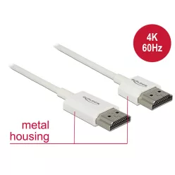   DeLock Cable High Speed HDMI with Ethernet - HDMI-A male > HDMI-A male 3D 4K 3m Active Slim High Quality