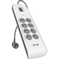   Belkin BSV804VF2M Túlfeszültségvédő Kapcsolóval 8DIN 2m White