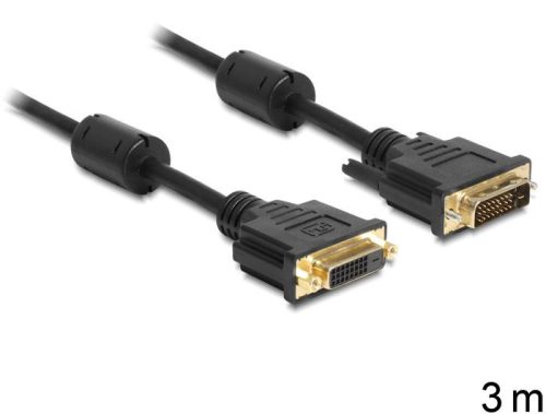 DeLock DVI-D (Dual Link) (24+1) male > DVI-D (Dual Link) (24+1) female 3m Extension cable Black