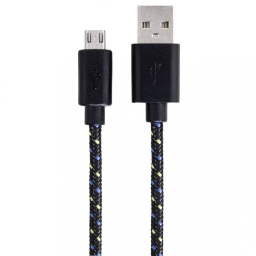 Hama MicroUSB Adatkábel Szövet Black