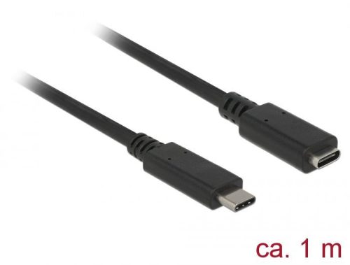 DeLock SuperSpeed USB3.1 Gen1 USB Type-C male > female 3 A cable 1m Black