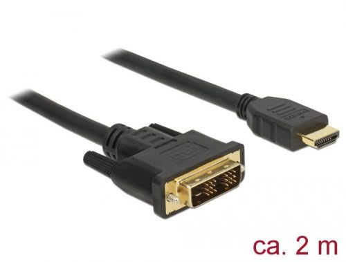 DeLock  HDMI to DVI-D (Single Link) 18+1 cable bidirectional 2 m Black