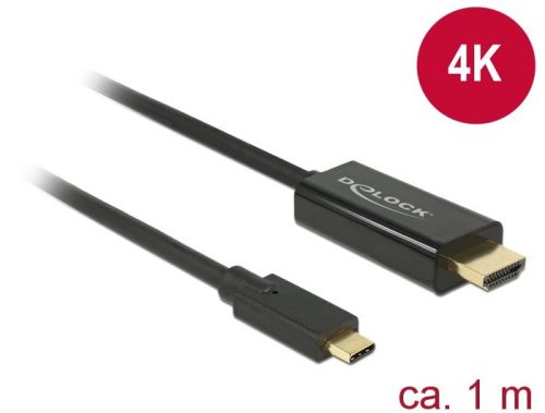 DeLock USB Type-C male > HDMI male (DP Alt Mode) 4K 30 Hz 1m Cable Black