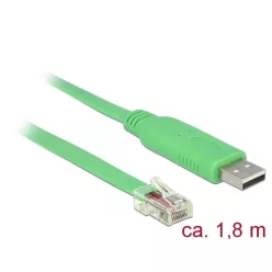   DeLock USB 2.0 Type-A male > 1xSerial RS-232 RJ45 male 1.8m Adapter Green