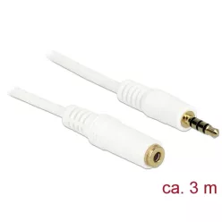   DeLock Audio Stereo Jack 3.5 mm male / female IPhone 4pin 3m Extension Cable 3m White