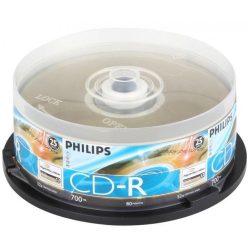 Philips CD-R 80 52x 25db/henger nyomtatható (25-ös címke)