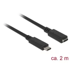   DeLock Extension cable SuperSpeed USB (USB 3.1 Gen 1) USB Type-C male > female 3 A 2m Black