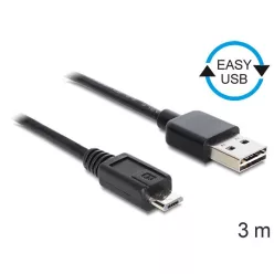   DeLock EASY-USB 2.0 Type-A male > USB 2.0 Type Micro-B male Cable 3m Black