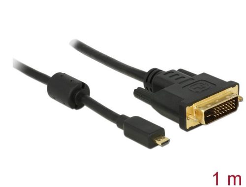 DeLock HDMI cable Micro-D male > DVI-D (Dual Link) (24+1) male 1m