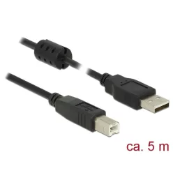   DeLock USB 2.0 Type-A male > USB 2.0 Type-B male 5m Black Cable