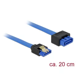   DeLock Extension cable SATA 6 Gb/s receptacle straight > SATA plug straight 20 cm blue latchtype