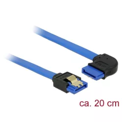   DeLock SATA 6 Gb/s receptacle straight > SATA receptacle right angled 20 cm blue with gold clips Cable