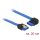 DeLock SATA 6 Gb/s receptacle straight > SATA receptacle right angled 20 cm blue with gold clips Cable