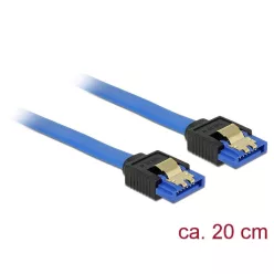   DeLock SATA 6 Gb/s receptacle straight > SATA receptacle straight 20 cm blue with gold clips Cable