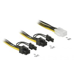   DeLock PCI Express power cable 6 pin female > 2x 8 pin male 15cm