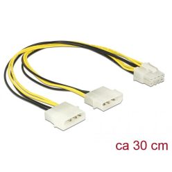   DeLock Power cable 2x 4 pin Molex male > 8 pin EPS male 30cm