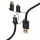 Hama 3-in-1 Alu microUSB Cable +Adapter for USB Type-C / Lightning 1m Black